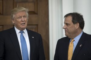 President-elect Donald Trump and New Jersey Governor Chris Christie stand together before their meeting at Trump International Golf Club, November 20, 2016 in Bedminster Township, New Jersey