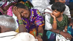 Distraught relatives of people who died in the landslide