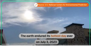 July 4 - Monday, July 3, was the hottest day ever recorded globally, according to data from the U.S. National Centers for Environmental Prediction.