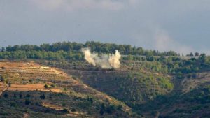 Smoke is seen rising after Israeli army shelling into Lebanon as tensions across the border rise